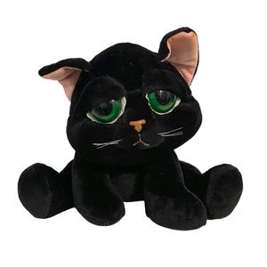 Russ Peepers 12" Shadow Black Cat Large Green‎ Eyes Halloween Stuffed Plush